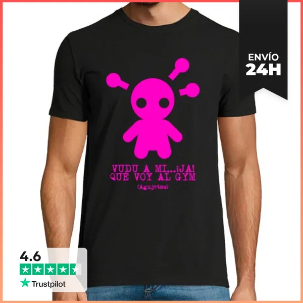 Camiseta Hombre Clásica VUDÚ A MÍ QUE VOY AL GYM AGUJETAS