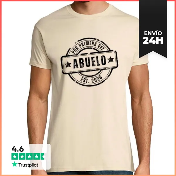 Camiseta Hombre Clásica Abuelo Por Primera Vez LaTostadora