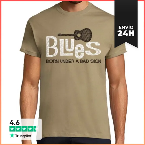 Camiseta Hombre Clásica Blues. Born Under A Bad Sign LaTostadora