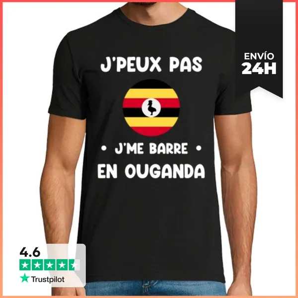 Camiseta Hombre Clásica No Puedo Me Voy A Uganda LaTostadora