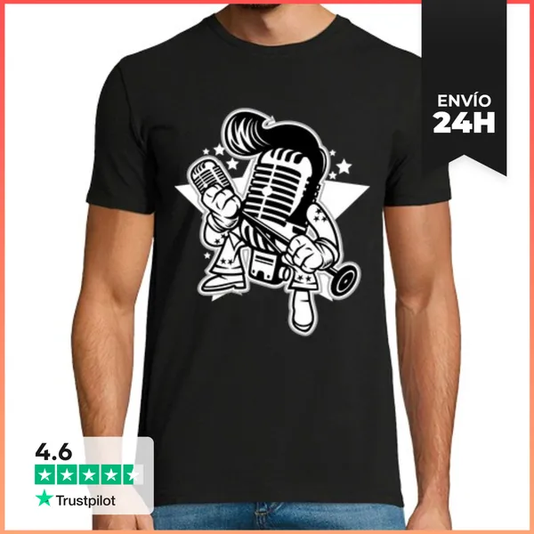 Camiseta Hombre Clásica Microphone King LaTostadora