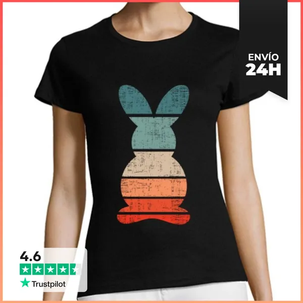 Camiseta Mujer Clásica Conejito Vintage Conejo Retro LaTostadora