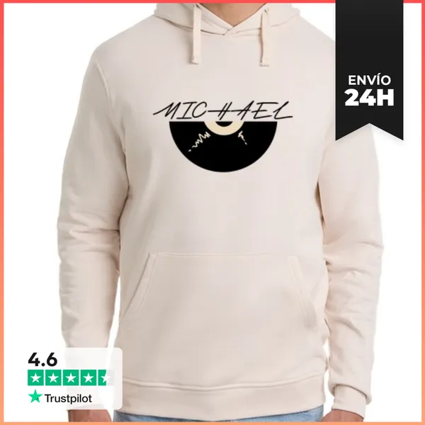 Sudadera Unisex Con Capucha Nombre Vintage De Michael LaTostadora