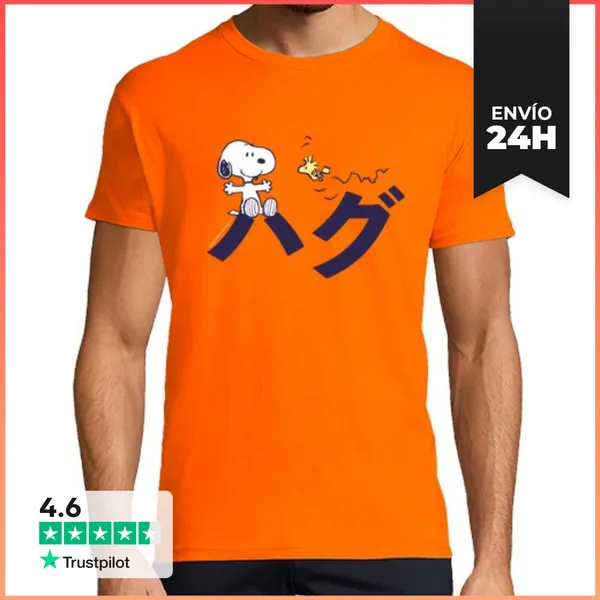 Camiseta Hombre Clásica Snoopy Woodstock Hug LaTostadora