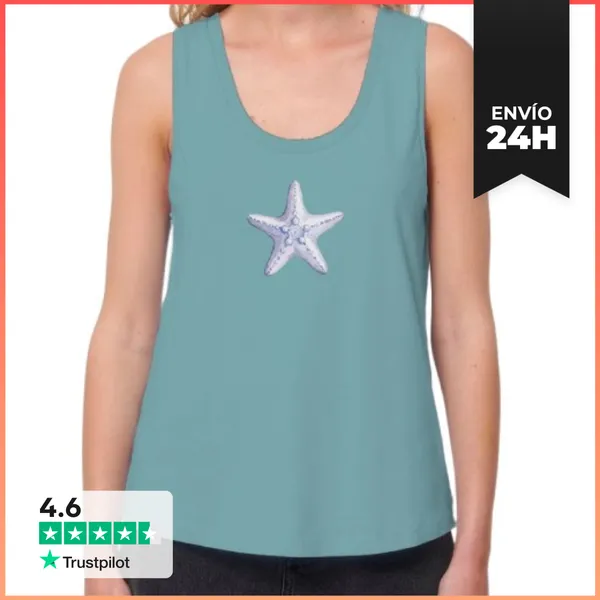 Camiseta Mujer Sin Mangas, Loose Fit Estrella De Mar LaTostadora