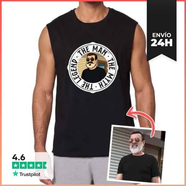 Camiseta Sin Mangas Efecto Ilustración The Man The Myth The