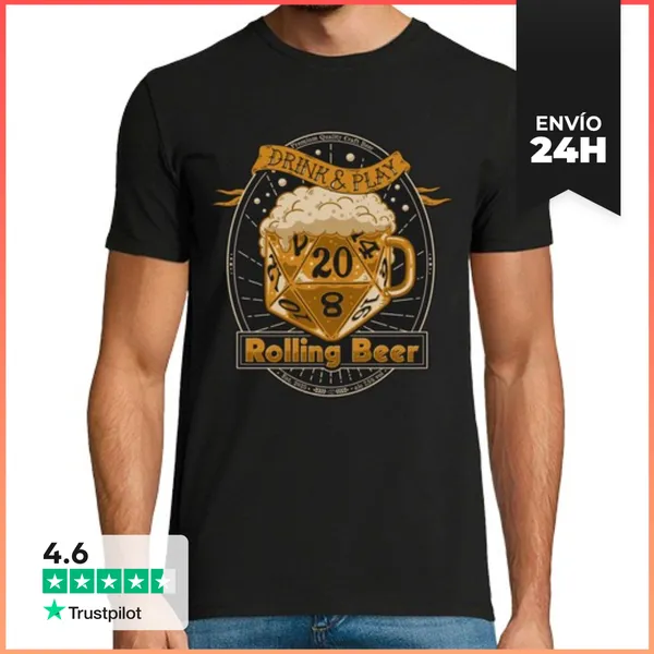 Camiseta Hombre Clásica Rolling Beer LaTostadora