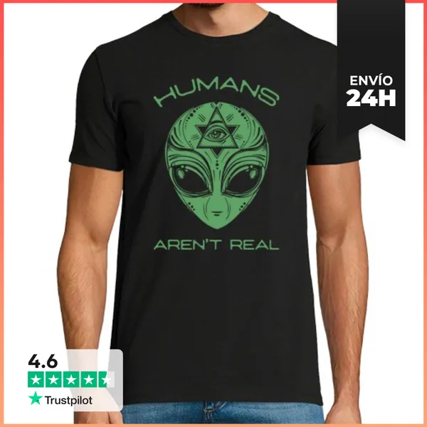 Camiseta Hombre Clásica Humans Arent Real LaTostadora