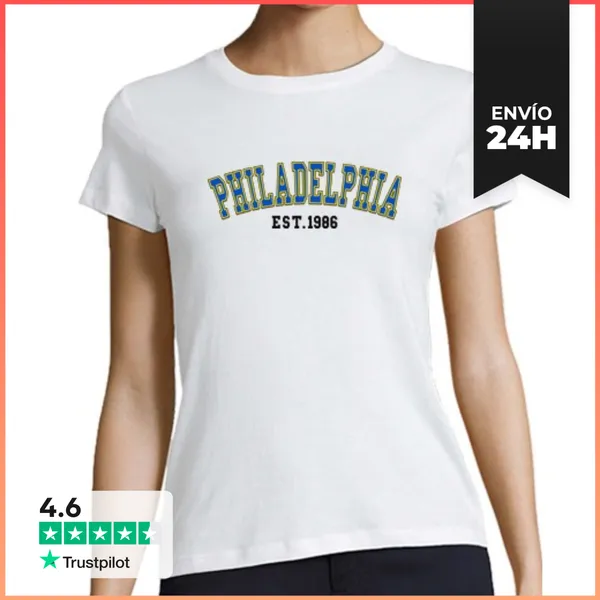Camiseta Mujer Clásica Filadelfia Est 1986 LaTostadora