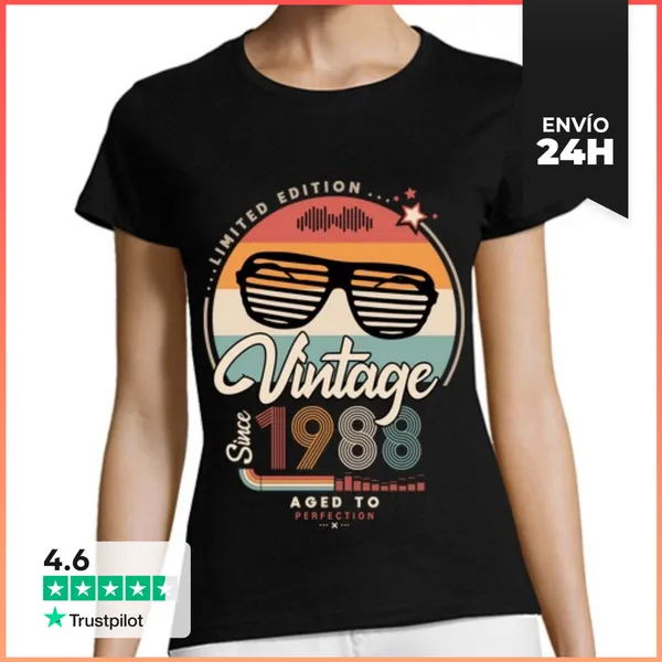 Camiseta Mujer Clásica Vintage Since 1988 LaTostadora