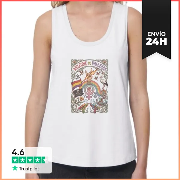 Camiseta Mujer Sin Mangas, Loose Fit Welcome To Vallekas 26