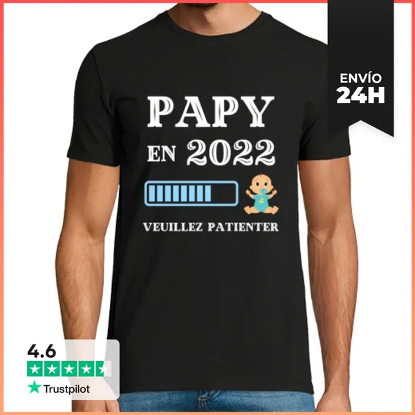 Camiseta Hombre Clásica Abuelo 2022 Anuncio De Embarazo Del Abu