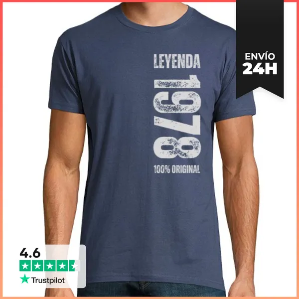 Camiseta Hombre Clásica Leyenda 1978 Cumpleanos Aniversario 01