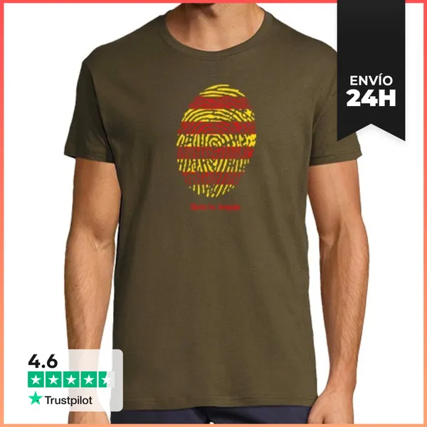 Camiseta Hombre Clásica Camiseta De Aragon - Huella Hombre