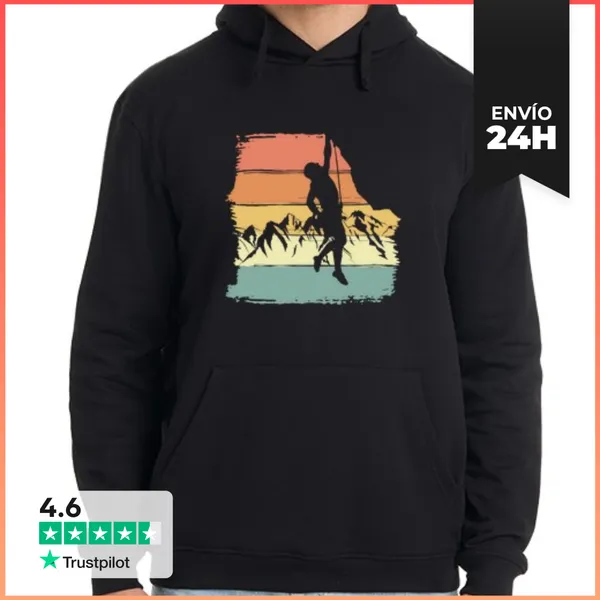 Sudadera Unisex Con Capucha Escalada Retro LaTostadora