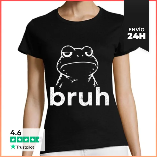 Camiseta Mujer Clásica Bruh Meme De Rana Graciosa Amante De Las