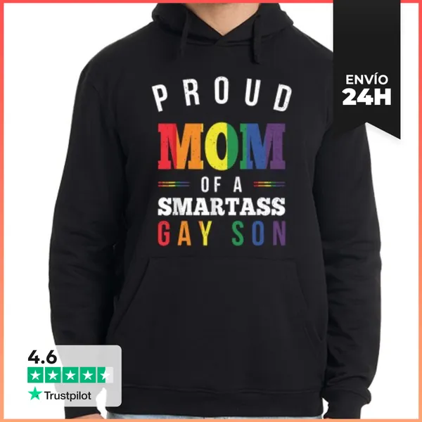 Sudadera Unisex Con Capucha Orgullosa Mamá De Un Hijo Gay