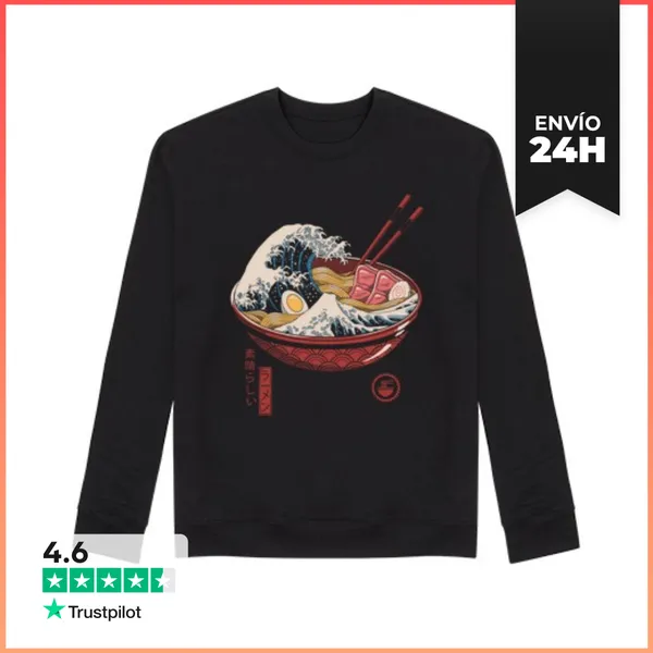 Sudadera Unisex Gran Ola De Ramen LaTostadora