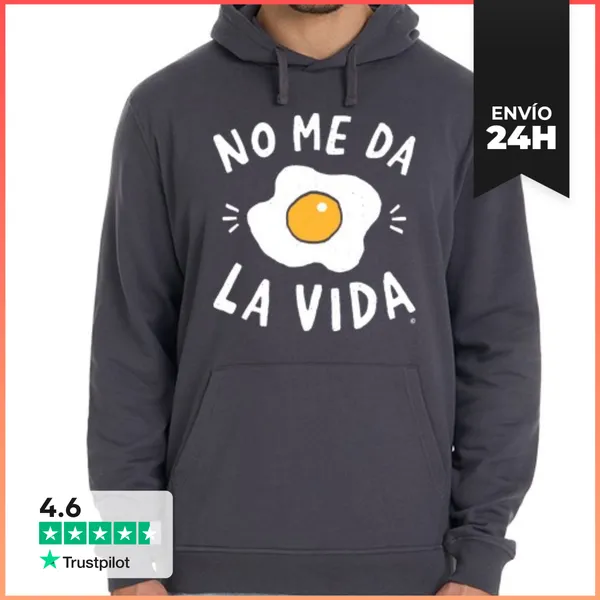 Sudadera Unisex Con Capucha No Me Da La Vida LaTostadora