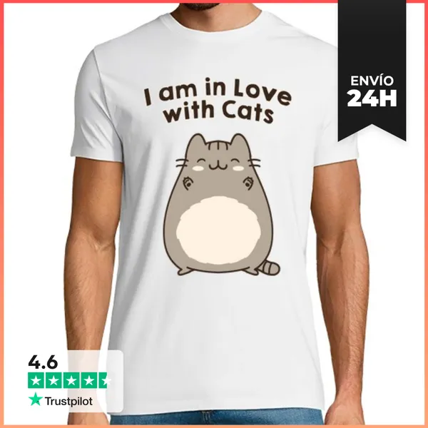 Camiseta Hombre Clásica I Am In Love With Cats LaTostadora