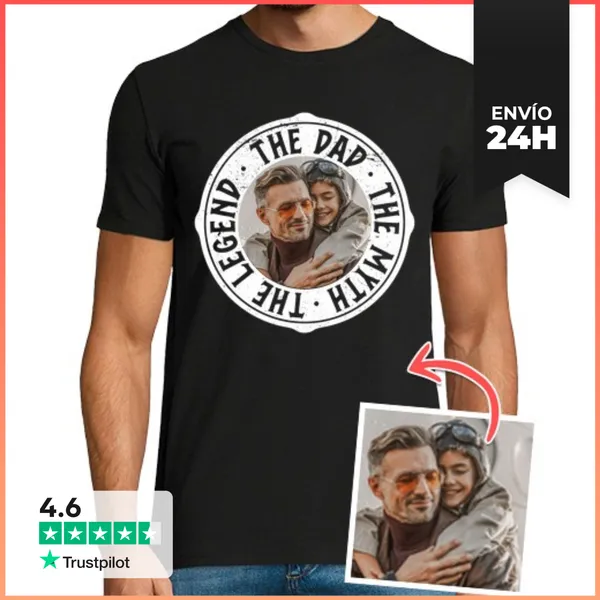 Camiseta Hombre Clásica Camiseta The Dad The Myth The Legend Foto
