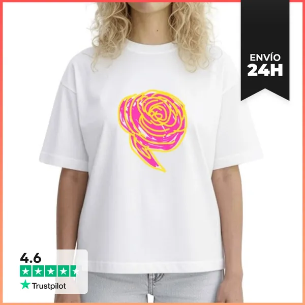 Camiseta Mujer Boxy Ranúnculo LaTostadora