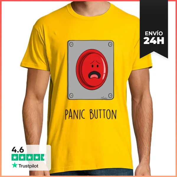 Camiseta Hombre Clásica Panic Button LaTostadora