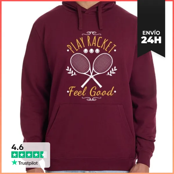 Sudadera Unisex Con Capucha Play Racket Feel Good LaTostadora