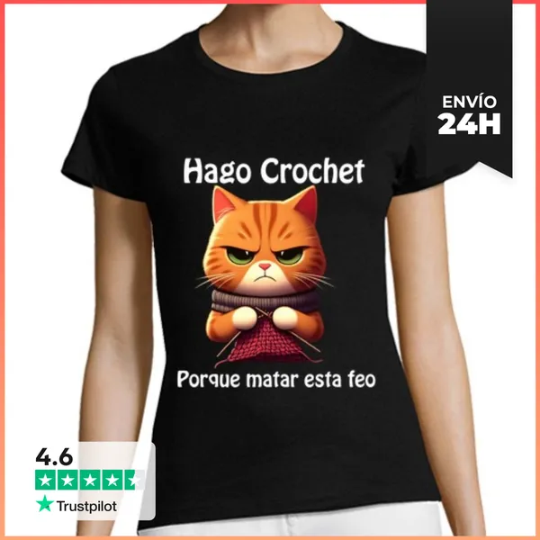 Camiseta Mujer Clásica Hago Crochet LaTostadora