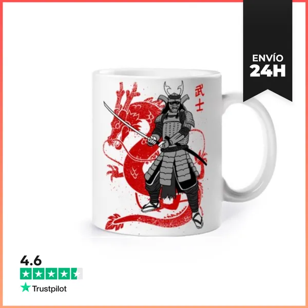 Taza Guerrero Samurai Con Dragon LaTostadora