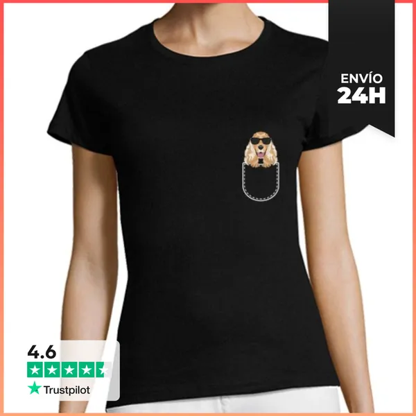 Camiseta Mujer Clásica Cocker Spaniel Inglés En El Pecho