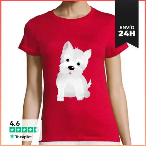 Camiseta Mujer Clásica Camiseta Westy Dog LaTostadora