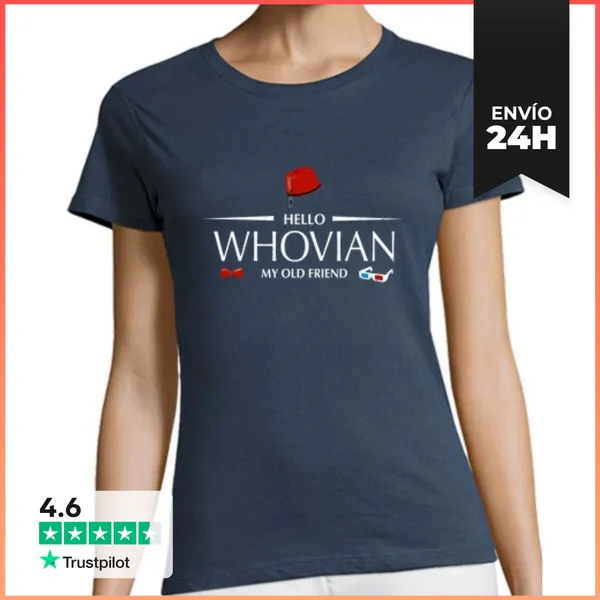 Camiseta Mujer Clásica Hola Whovian Mi Viejo Amigo LaTostadora