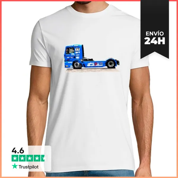 Camiseta Hombre Clásica Camión De Carreras LaTostadora
