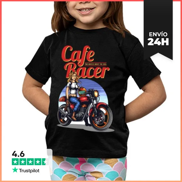 Camiseta Clásica Para Niños Cafe Racer LaTostadora