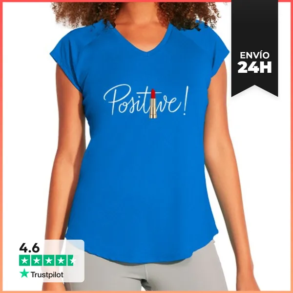 Camiseta Deportiva Mujer Diseño De Lápiz Labial Positivo