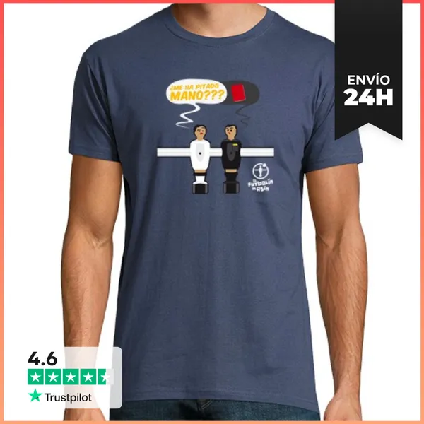 Camiseta Hombre Clásica ME HA PITADO MANO Real Madrid LOGO BLAN