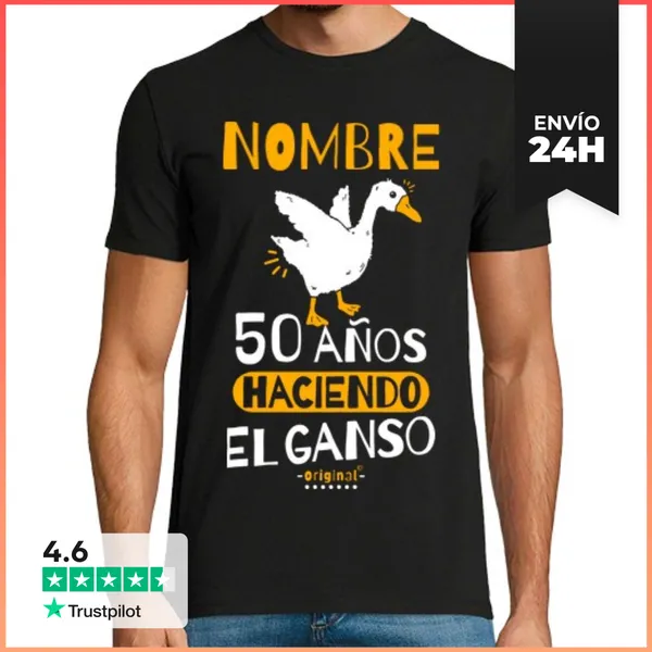 Camiseta Hombre Clásica 50 Años Haciendo El Ganso LaTostadora