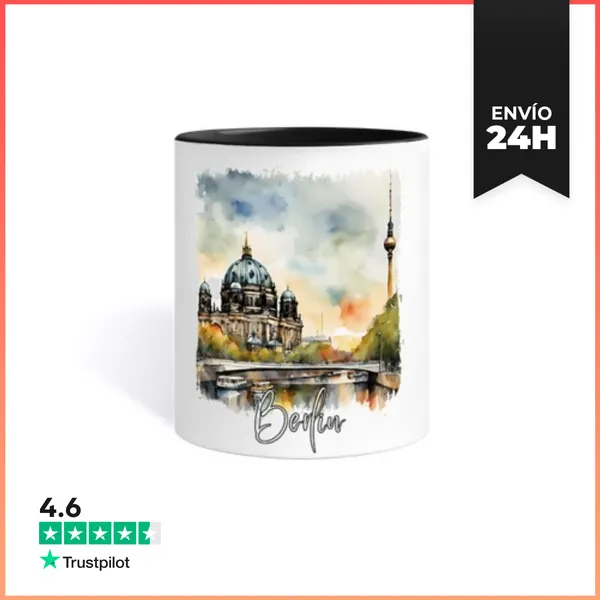Taza De Colores Acuarela De Berlín, Berlín Alemania LaTostadora