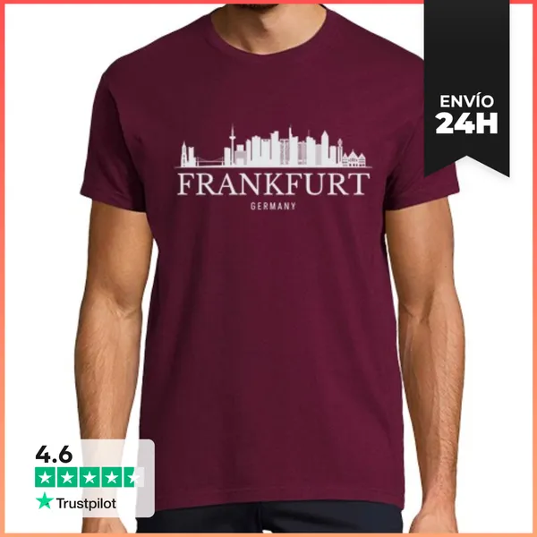 Camiseta Hombre Clásica Frankfurt Alemania, Recuerdo De Frankfu