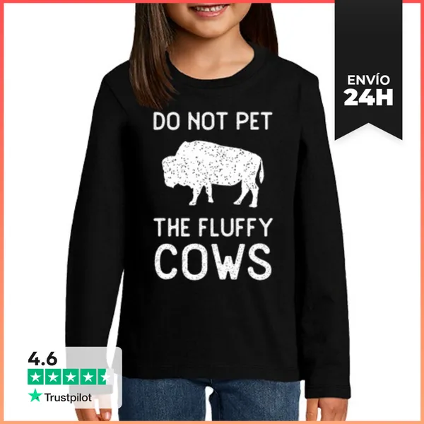 Camiseta Manga Larga Para Niños No Acaricies A Las Vacas