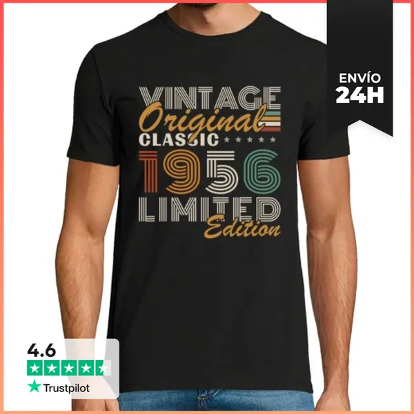 Camiseta Hombre Clásica 70 Cumpleaños 70 Años Vintage 1956