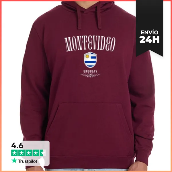 Sudadera Unisex Con Capucha Amo Montevideo, Recuerdo De