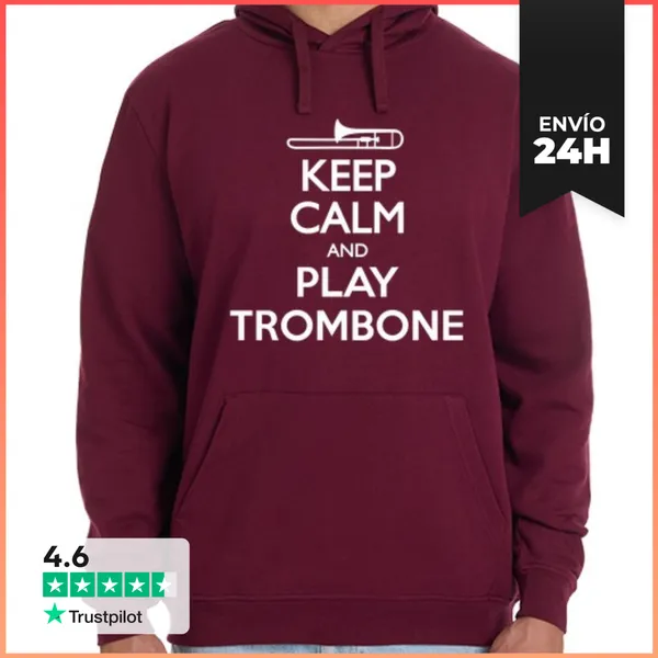 Sudadera Unisex Con Capucha Keep Calm And Trombone LaTostadora