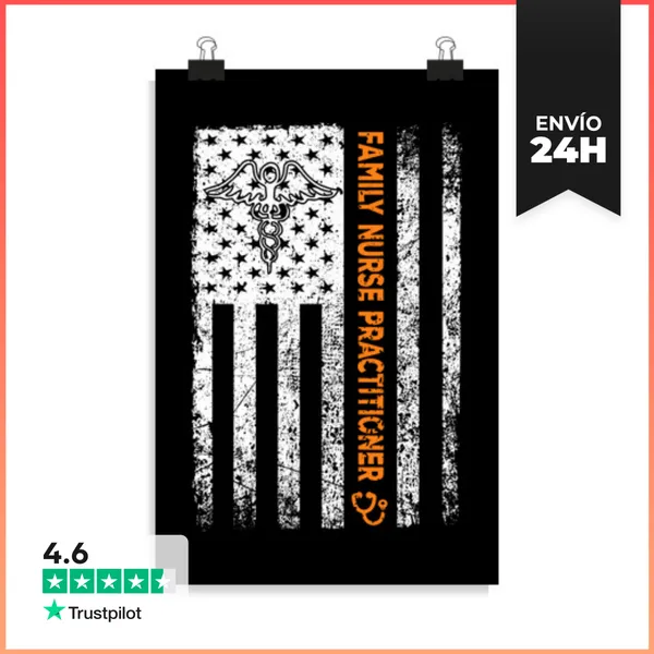 Póster Vertical Bandera De Enfermera De Familia Fnp LaTostadora