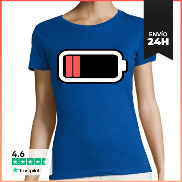 Camiseta Mujer Clásica Baja Bateria Y Energias LaTostadora