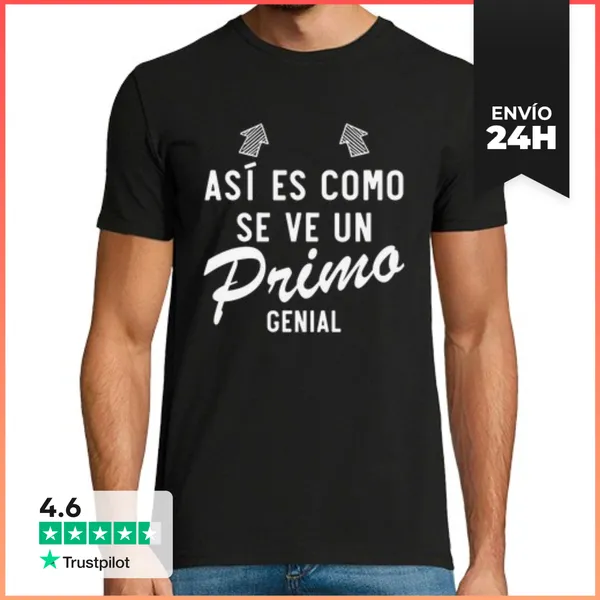 Camiseta Hombre Clásica Primo Genial Regalo Divertido Dicho