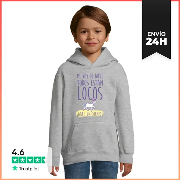 Sudadera Para Niños Con Capucha Arre Unicornio LaTostadora