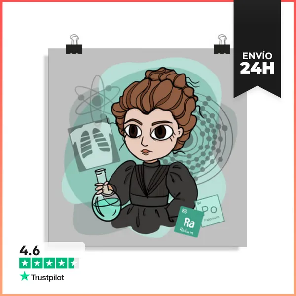 Póster Cuadrado Marie Curie LaTostadora