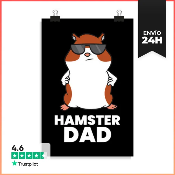Póster Vertical Papá Hámster Divertido Hámster Con LaTostadora
